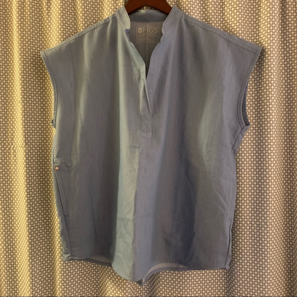EUC Figs Light Heather Blue Rafaela Scrub Top